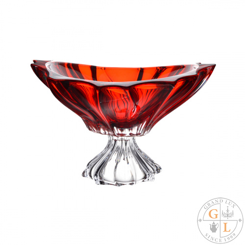 Фруктовница на ножке Aurum Crystal Plantica 33 см red