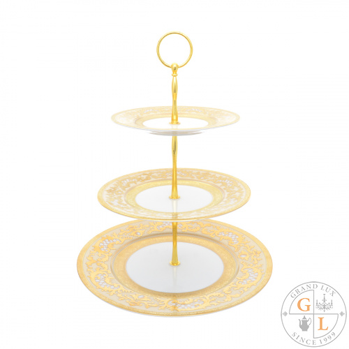Этажерка (Горка ) Falkenporzellan Alena 3D Creme Gold Constanza 3 яруса