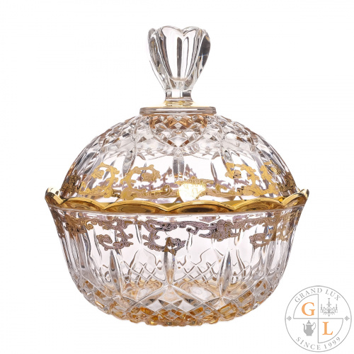 Конфетница с крышкой Timon Opera Amber 17 см