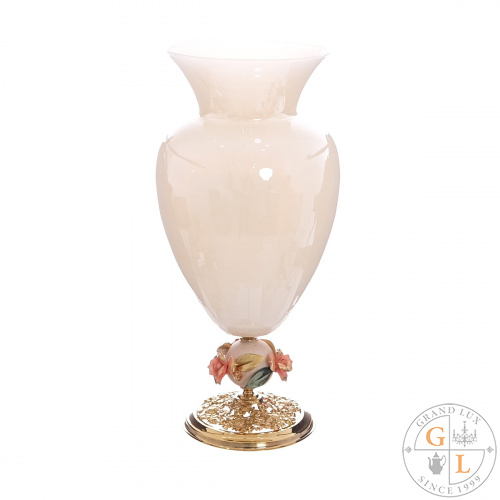 Ваза White Cristal Ivory Pesca, высота 48 см, диаметр 22 см