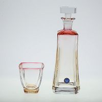 Набор стаканов для воды Bohemia Gold Arezzo 7 предметов красная