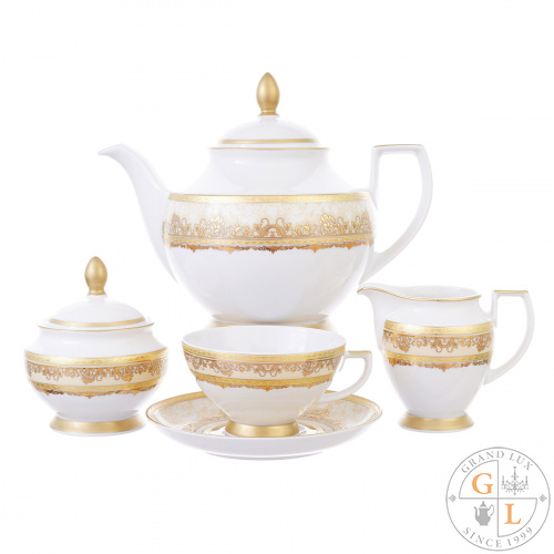 Чайный сервиз на 6 персон 17 предметов Constanza - 9362 Creme Gold