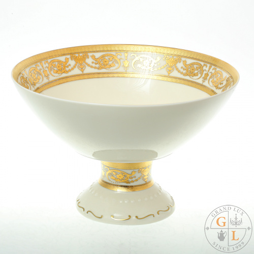 Фруктовница на ножке Falkenporzellan Imperial Cream Gold 24см