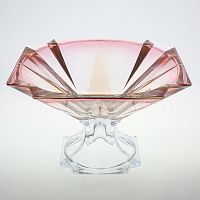 Фруктовница на ножке красная Bohemia Gold Metropolitan 33 см 