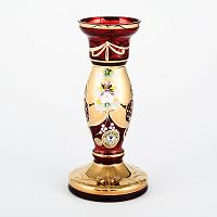 Подсвечник Bohemia Лепка красная 20см