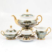 Чайный сервиз на 6 персон Sterne porcelan Зеленый лист 17 предметов