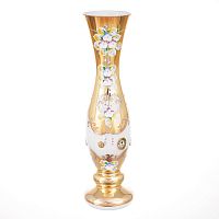 Ваза для цветов Bohemia Лепка белая 30см