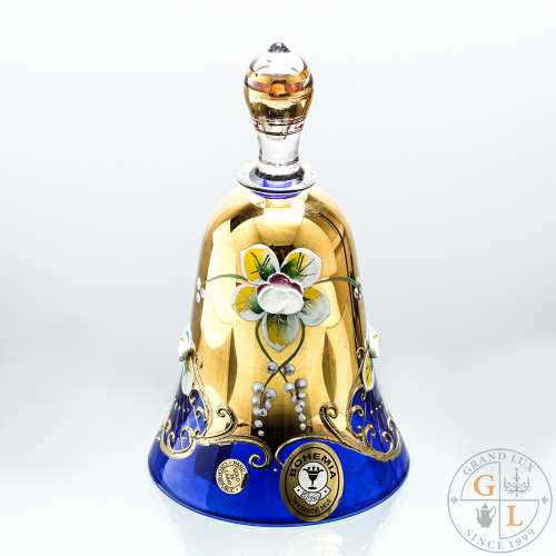 Колокольчик Crystal Bohemia Лепка синяя 15см Колокольчик Crystal Bohemia Лепка синяя 15см
