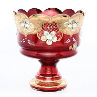Конфетница Bohemia лепка красная E-S 20 см 
