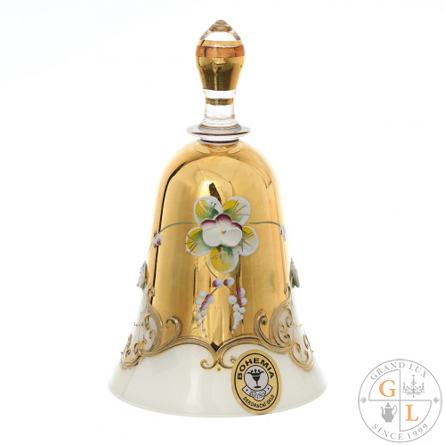 Колокольчик Crystal Bohemia Лепка белая 15см Колокольчик Crystal Bohemia Лепка белая 15см