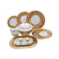 Столовый сервиз на 6 персон Falkenporzellan Natalia bordeaux gold 27 предметов 