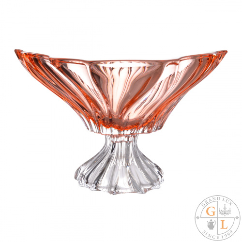 Фруктовница на ножке Aurum Crystal Plantica 33 см Pink