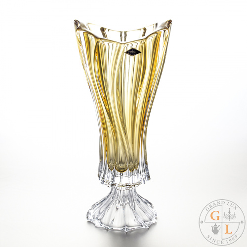 Ваза для цветов Aurum Crystal Plantica янтарная 40см