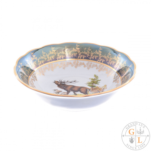 Салатник Sterne porcelan Охота Зеленая 25см