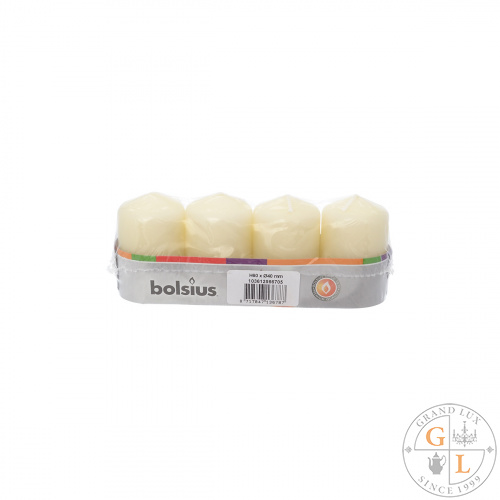 Свечи столбик Bolsius Classic 60/40 (4 шт) кремовые - время горения 7 часов Свечи столбик Bolsius Classic 60/40 (4 шт) кремовые - время горения 7 часов
