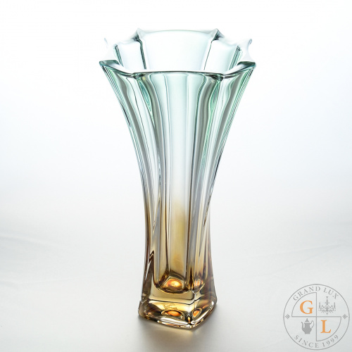 Ваза для цветов Bohemia Gold Neptune зеленая 32см