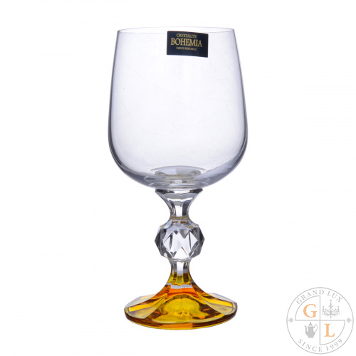 Бокал для вина Crystalite Bohemia Sterna/Клаудия оранжевый 230мл Бокал для вина Crystalite Bohemia Sterna/Клаудия оранжевый 230мл