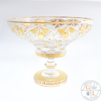 Фруктовница на ножке золото Bohemia Max Crystal 30 см 