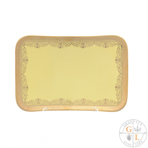 Блюдо Falkenporzellan Maxim Square - Lillet Yellow Gold 25,5 см