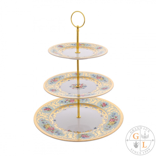 Этажерка (Горка) три яруса Falkenporzellan Vienna Seladon Gold Этажерка (Горка) три яруса Falkenporzellan Vienna Seladon Gold