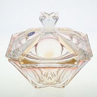 Конфетница с крышкой красная Bohemia Gold Metropolitan 22 см 