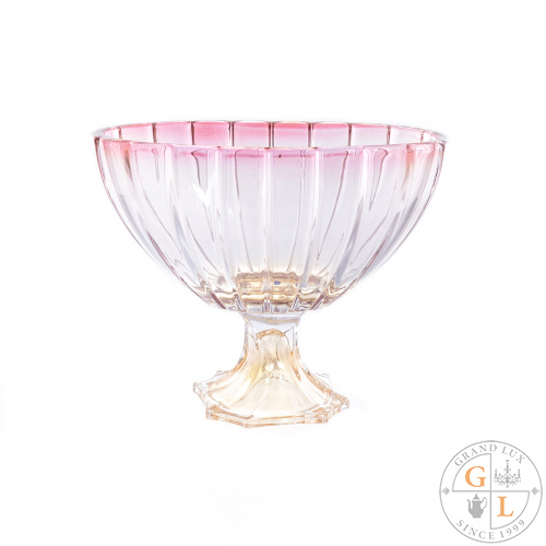Фруктовница на ножке Bohemia Gold Oval Красная 30см Фруктовница на ножке Bohemia Gold Oval Красная 30см