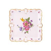 Блюдо квадратное Queen's Crown Мейсенский букет 32см
