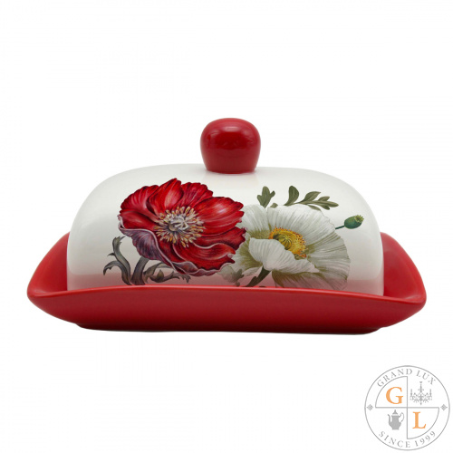 Маслёнка Royal Classics Маки 17*12,5*8,3 см Маслёнка Royal Classics Маки 17*12,5*8,3 см
