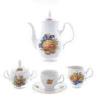 Кофейный сервиз Bernadotte Фрукты 6 персон 17 предметов