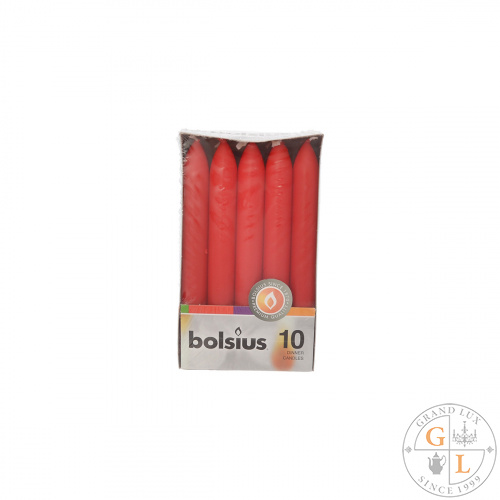 Свечи столовые Bolsius Classic 170/20 (10 шт) красные - время горения 5 часов Свечи столовые Bolsius Classic 170/20 (10 шт) красные - время горения 5 часов