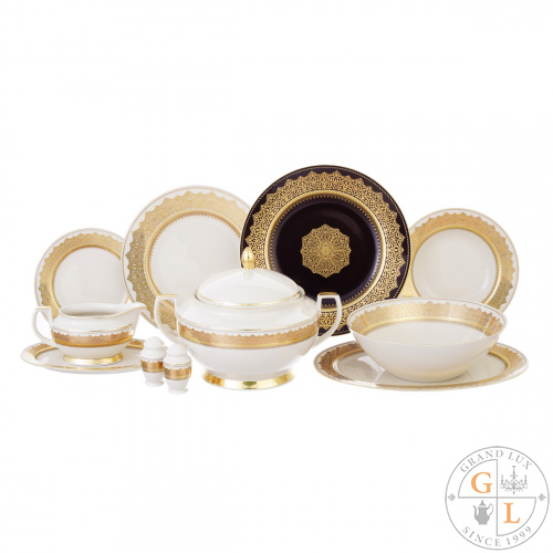 Столовый сервиз Falkenporzellan Agadir Brown Gold 6 персон 26 предметов