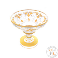 Конфетница на ножке Bohemia Max Crystal Золото 15см