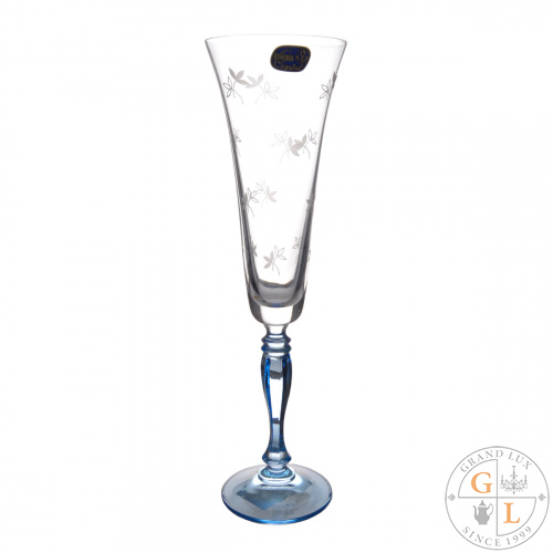 Фужер Crystalex Bohemia Victoria Engraved Синий 180мл Фужер Crystalex Bohemia Victoria Engraved Синий 180мл
