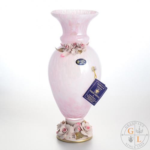 Ваза White Cristal Розовый кварц
