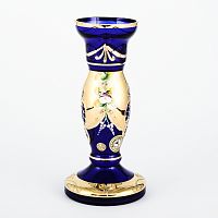 Ваза для цветов Bohemia Лепка синяя 20см