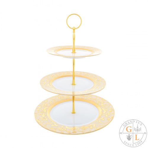 Этажерка (Горка) три яруса Falkenporzellan Tosca Creme Gold Этажерка (Горка) три яруса Falkenporzellan Tosca Creme Gold