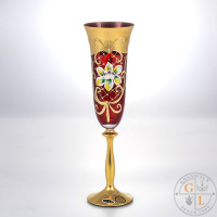 Анжела набор бокалов для шампанского красный Bohemia Star Crystal 190 мл(6 шт)