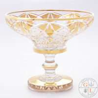 Фруктовница на ножке Bohemia Max Crystal Золото 25см