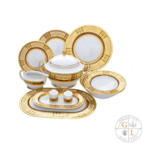 Столовый сервиз на 6 персон 27 предметов Diadem Black Creme Gold