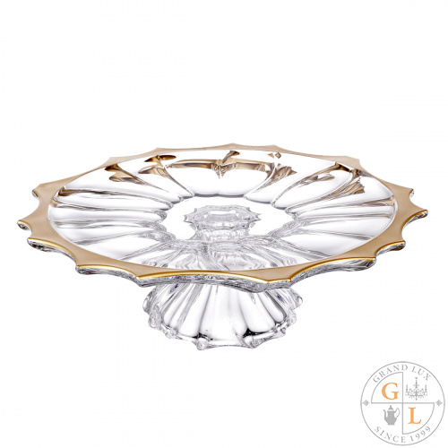 Тортница на ножке Aurum Crystal Plantica GOLD 35 см Тортница на ножке Aurum Crystal Plantica GOLD 35 см