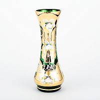 Ваза для цветов Bohemia Лепка зелёная 22см